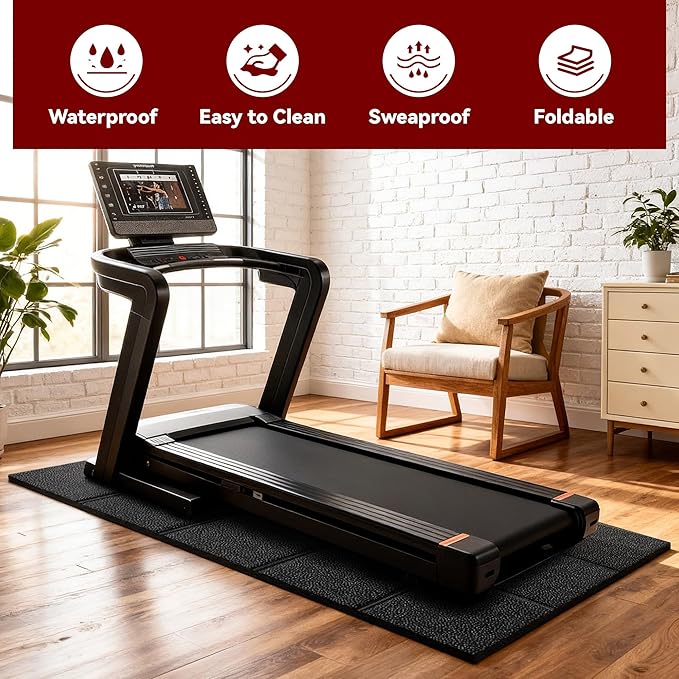Walking Pad Mat – 79" x 39", 1/4" Thick Non-Slip Treadmill Mat for Carpet Floors & Hardwood, Shock Absorbing Exercise Mat & Under Treadmill Mat for Floor Protection in Home Gym