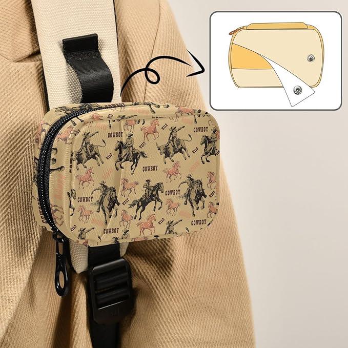 Western Cowboy Pill Box 7 Day Pill Case Travel Pill Organizer Bag with Zipper Portable Weekly Vitamin Medicine Supplement Holder Pouch Bag