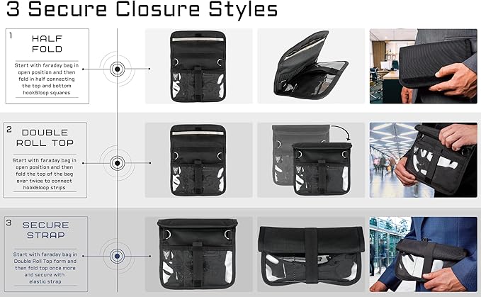 Xtreme Sight Line ~ Faraday Bag for Phones and Other Small Electronics (11" x 9") ~ Data Security for Executive Travel ~ Shoulder Strap Included ~ Tracking/Hacking Defense