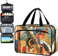 Fustylead Abstract Guitar Modern Art Pill Organizer Bag Large Medicine Travel Carrying Case with Zipper for Vitamin Supplements Fish Oil, Empty First Aid Kit for Hiking Camping