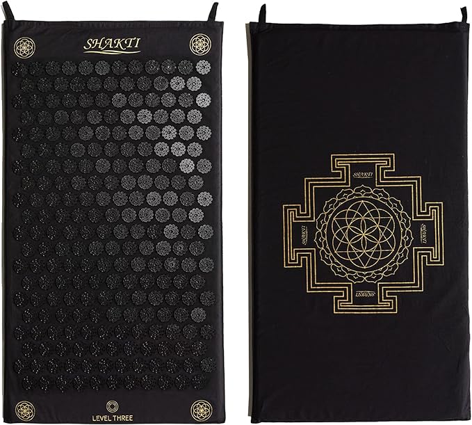 ShaktiMat Acupressure Mat for Relaxation, Massage Muscles, Aid Sleep & Unlock Inner Tension, Similar to Acupuncture, No Needles Required (Classic, Level 3, Shakti Black)
