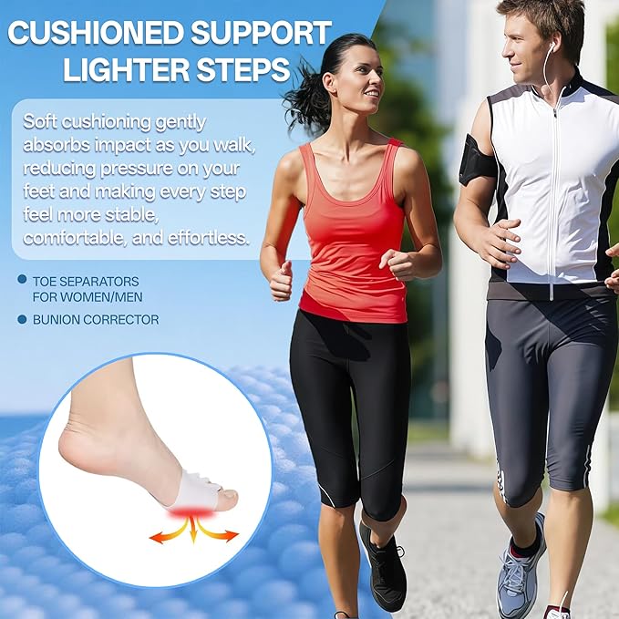 Toe Separators for Women & Toe Spacers for Men, 6 Pairs Soft Silicone for Daily Comfort - Bunion Relief, Toe Alignment, Pedicure