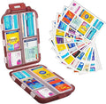 INVODA 7-Day Pill Organizer with Medicine Labels Travel Pill Case Compact, Portable Medication Organizer for Daily Use (3.7 x 2.4 x 1.18 Inches)