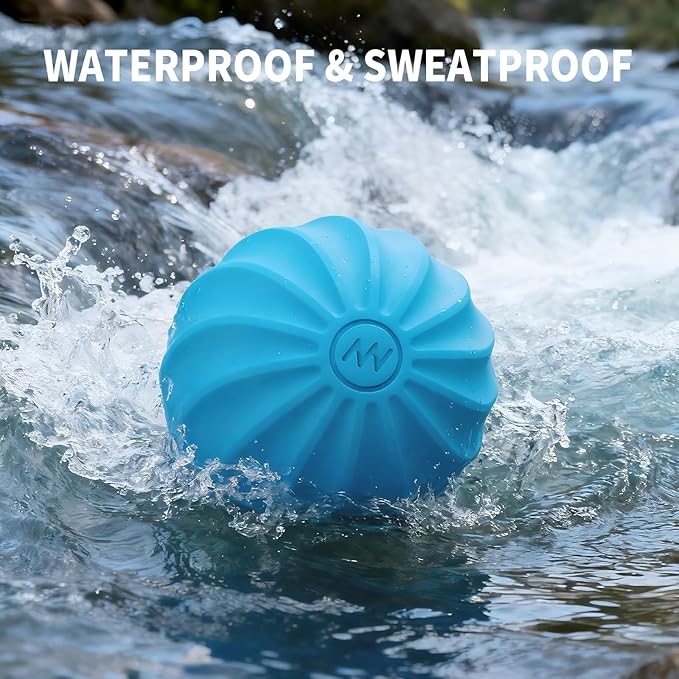 2.3" Mini Electric Vibrating Massage Ball, 10-Speed Vibrating Foam Roller for Relieving Muscle Tension & Soreness, and Promoting Blood Circulation Before & After Exercise (Blue)