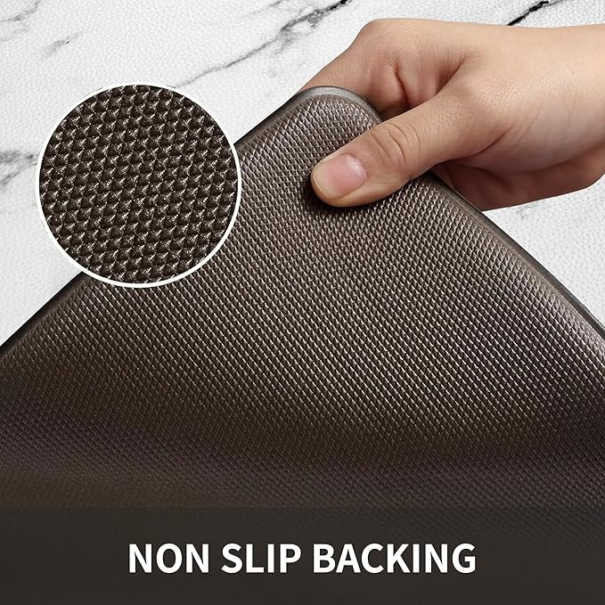 Marble White Kitchen Mats for Floor Anti Fatigue Mats for Kitchen Floor Kitchen Rugs Abstract Art Decorative Cushioned Non Slip Waterproof Mats for Office Bedroom Laundry, 17.3"x 47"