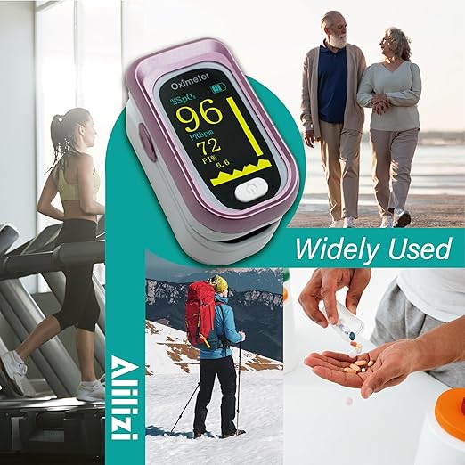 Pulse Oximeter Fingertip Rechargeable, Pulse Oximeter and Oxygen Monitor with OLED Screen, Accurate and Fast SpO2 and Heart Rate Monitor, Pulse Ox with Two Straps and Charing Cable