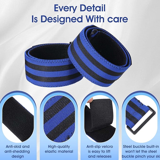 Blood Flow Restriction Band 2 Pack BFR Bundle Booty Bands Adjustable Exercise Glutes Occlusion Strap Best Fabric Resistance Bands for Women Men Glutes Hip Building Exercising Butt Squat Thigh Fitness
