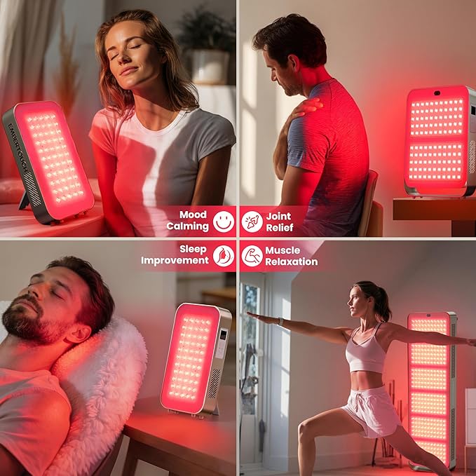 Red Light Therapy Panel - 660nm & 850nm Infrared Light Therapy Lamp with Smart App Control, 55 LEDs High Power Device at Home for Body, Face, Recovery, Skin Health, 115W (PRO100)