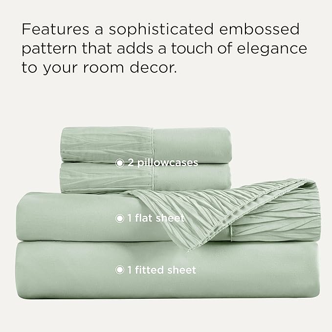 Bedsure Full Size Bed Sheets - 4 Pieces Soft Full Sheet Set - Breathable & Cooling - Hotel Luxury - Easy Care Polyester Microfiber Bedding for Women, Men, Sage Green