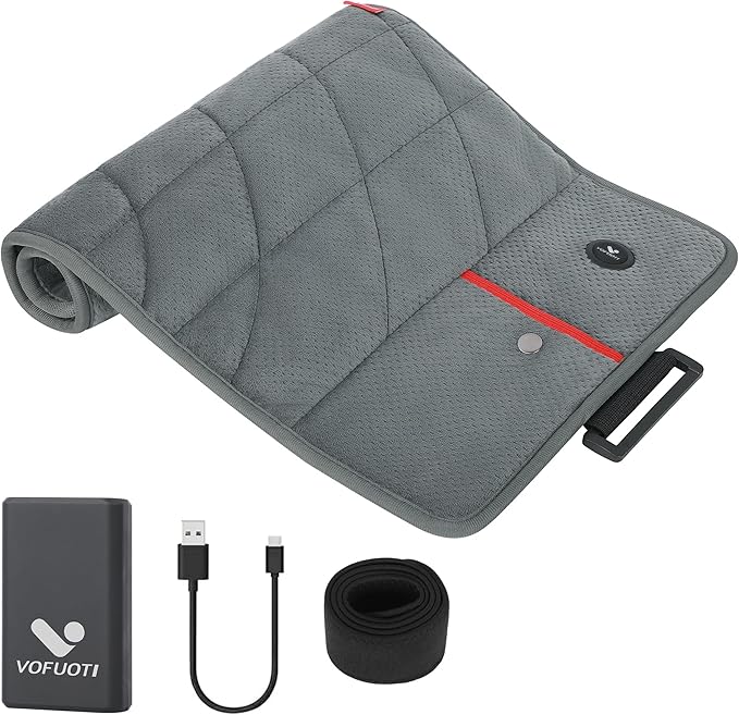 Portable Heating Pad with Battery, Weighted Heating Pad with 3 Heat Levels, Electric Cordless Heat Pad for Back, Neck, Shoulder, Abdomen, Leg, 12"x24", Indoor & Outdoor Travel, Gifts for Women Men