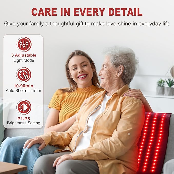 Red Light Therapy for Body, Holiday Birthday Gifts for Women Men, 39’’ x 24’’Large Infrared Light Therapy with Timer, Red Light Panel for Back Belly Shoulder Joint (with Storage Bag)
