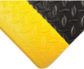 Wearwell Diamond-Plate Tuf Sponge Anti-Fatigue Workstation Mat - Black/Yellow. 3' W x 5' L x 1/2" Thickness. PVC Vinyl Sponge. Safety Rounded Edges. Light Industrial Applications (452.12x3x5BYL)