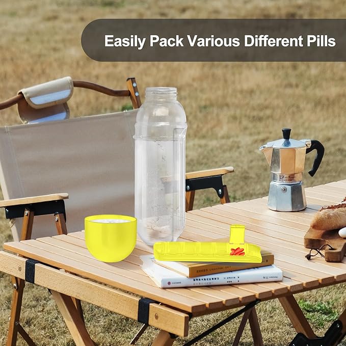 2-in-1 Water Bottle Medicine Box, Portable Pill Box Water Cup 20 oz Sports Water Bottle with 7 Day Pill Organizer