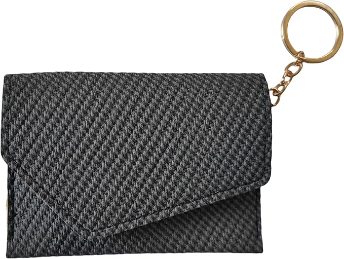 Birth Control Pill Case Wallet PU Leather Medicine Holder Keychain (Dark Gery)