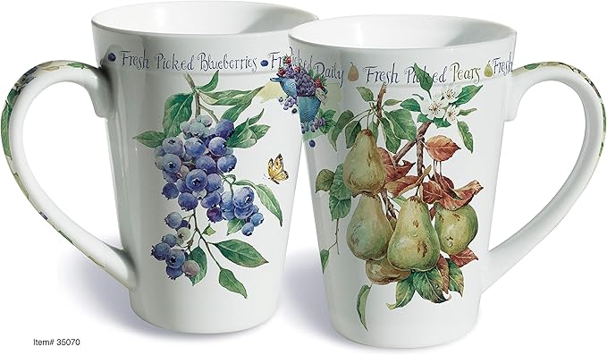 Lissom Design Porcelain Coffee Mug, 12-Ounces, Fresh from The Farm