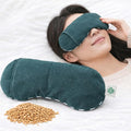 Microwavable Heated Eye Mask, Warm Compress for Eyes, Moist Heat Eye Compress for Dry Eyes | Eye Steam Mask, Hot Compress, Organic Grain, Reusable(Green)