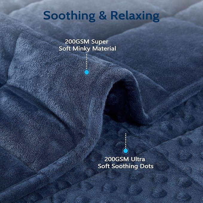 L'AGRATY Weighted Blanket - 36"x48" 3lbs Minky Dots Heavy Blanket with Glass Beads Soft Breathable for All-Season Summer Fall Winter Thick Comfort for Sleeping