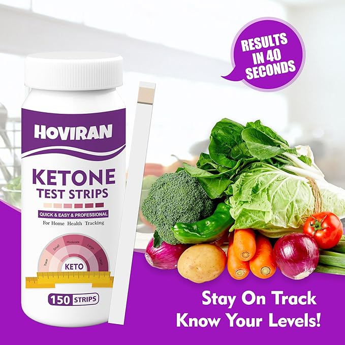 150-Count Ketone Test Strips for Urine Testing – Monitor Ketosis for Ketogenic & Low-Carb Diets