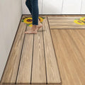 Anti-Fatigue Sunflower Kitchen Rug Set of 2 Cushioned Wooden Background Mat for Floor, Standing Waterproof Non-Slip Rug PVC Ergonomic Comfort Foam Kitchen Decor
