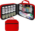 Large Pill Bottle Organizer - 10 Pockets Medicine Bag for Travel & Home Storage - Red