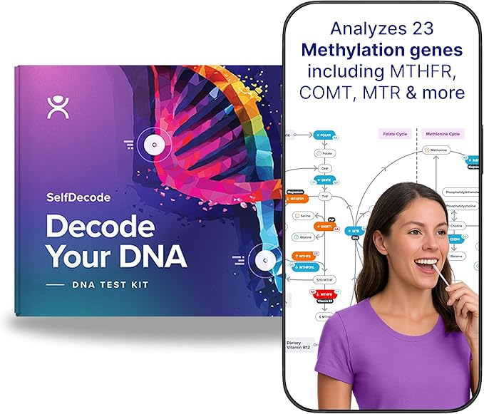 Genetic Methylation Test Kit | Methylation Pathway Including MTHFR, COMT, MTR, MTRR, CBS, BHMT Gene Variants | Personalized Recommendations to Optimize Methylation
