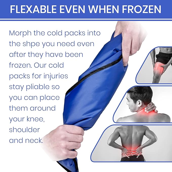 Ice Pack for Injuries Reusable, Soft Gel Flexible - (Large: 11"x14.5") for Hip, Shoulder, Knee, Back - Comfy Cold Pack Compress for Swelling, Bruises, Surgery (Lavender, 1 Pack)