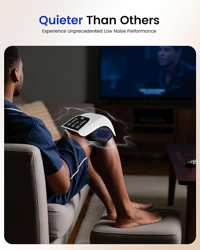 CILI Cordless Knee Massager for Pain Relief, Red Light Therapy Heating Knee Pad with Vibration, Wearable Heated Knee Warmer for Home, Office Work, Travel & Gym Recovery