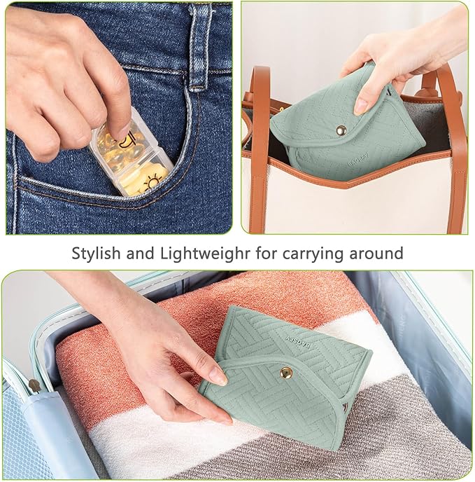 BAGSFY Weekly Pill Organizer 3 Times a Day in a Cute Fabric Pill Case, Medicine Pill Organizer, Pill Box, Portable Travel Pill Case, Pill Container for Medication, Vitamins, Fish Oils, Supplements
