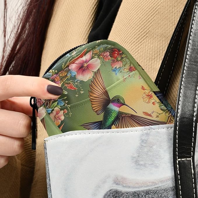 Travel Pill Case Flower Garland Bird Weekly Small Pill Box 7 Day Pill Box Pill Organizer Bag