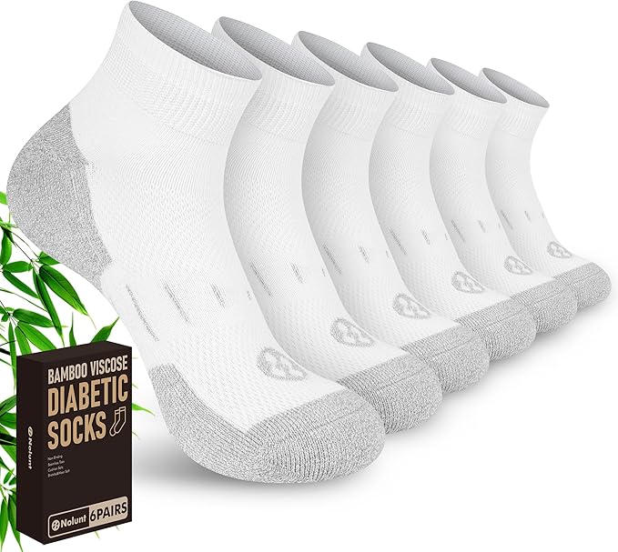 Diabetic Socks for Men,6 Pairs Ankle Mens Diabetic Socks,Diabetic Neuropathy Socks for Men Size 9-11/10-13/13-15.