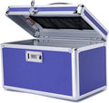Lockable Medication Box with Portable Storage Case, 12.2''x 7.2''x 7.6'', Childproof Medicine Organizer with Combination Lock, Locking Box for Money, Documents & Meds (Blue/Medium)