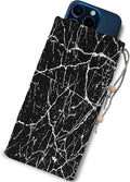 EMF Shield Sleeve for Cell Phone Reduce Signal Anti-EMP Pouch Against Radiation, EMF, 5G, RFID Blocking 4x8 Inch Marble-Black Phone Sleeve Bags