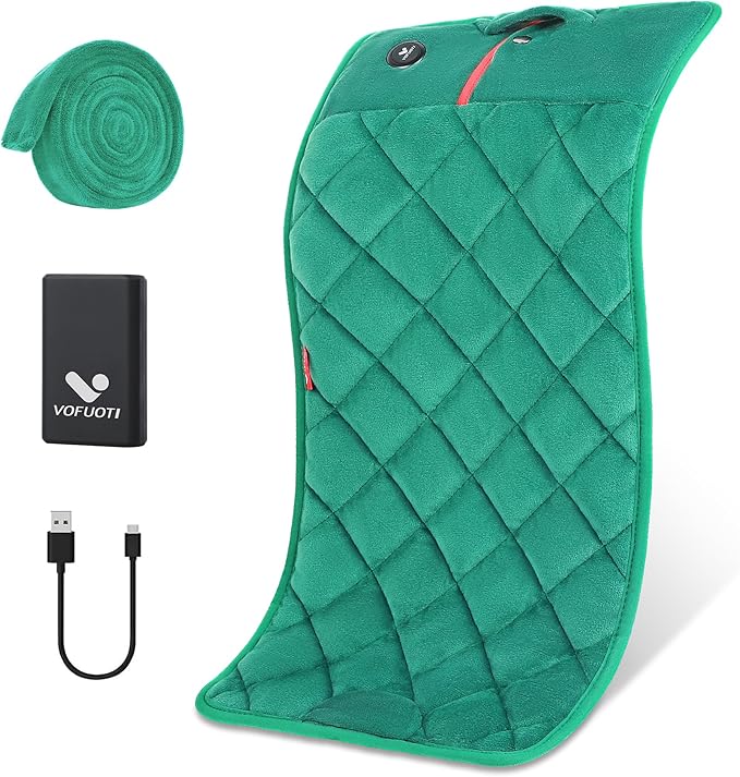 Vofuoti Portable Heating Pad, Cordless Weighted Heating Pads with 10000mAh Battery and 3 Heat Settings, Electric Heated Pad for for Back, Abdomen, Neck & Shoulder, Gift for Family, 12" x 24"