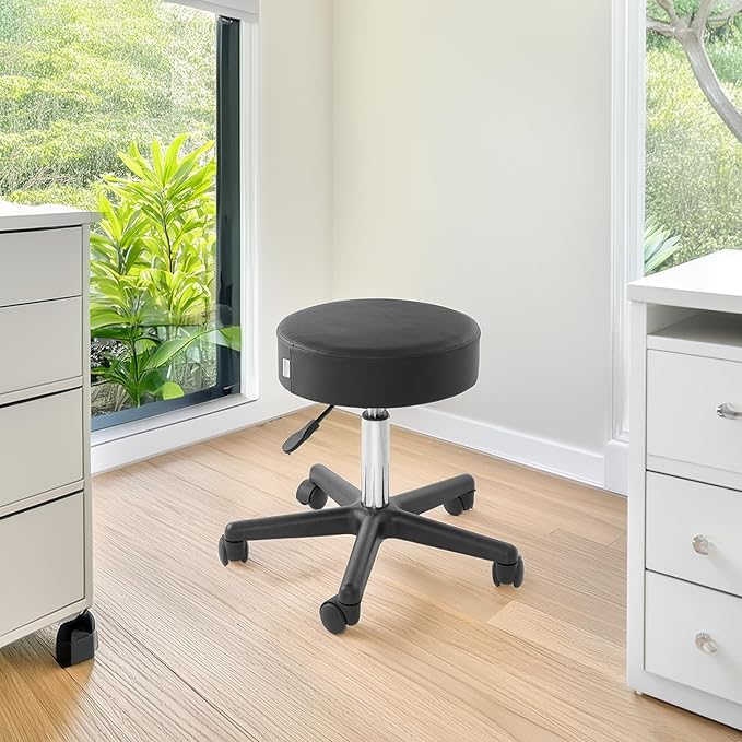 Saloniture Rolling Hydraulic Salon Stool - Adjustable Swivel Chair for Spa, Shop, Salon, Massage, Medical, Work or Office