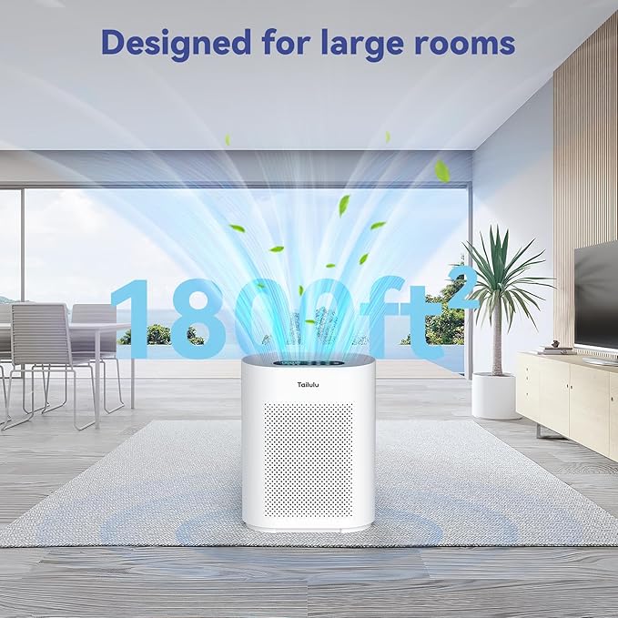 Air Purifiers for Home Large Room up to 1800ft², PM2.5 Air Quality Sensor Smart Mode + D10 Air Purifiers for Home Pets Large Room Up to 1360 Sq Ft,