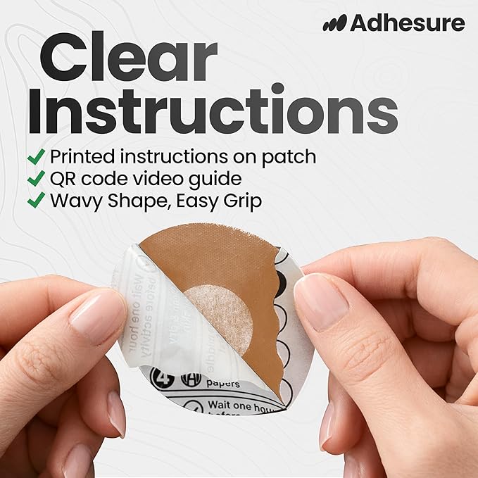 Adhesive Patches for Dexcom G7 & Stelo CGM that Stay for 10-15 Days - Sweatproof & Waterproof Over Patches - Overpatches for Continuous Glucose Monitor Sensor Protection, Brown - 40 Patches