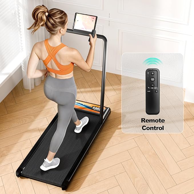 Walking Pad Treadmill, 3 in 1 Under Desk Treadmill for Home Office w/2.5HP Motor/4.0MPH/45dB, Walking Pad w/Safety Handle/Remote/LED Display, Portable Treadmills Supports Up to 300lbs