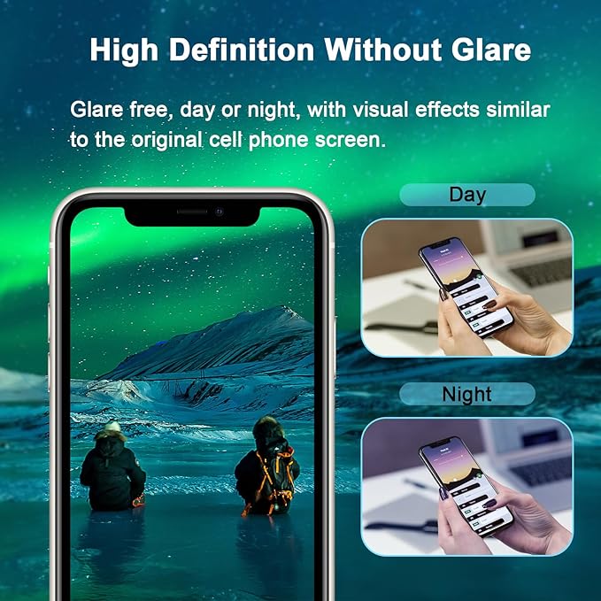 Blue Light Screen Protector for iPhone 11, iPhone XR (6.1") HD Anti Blue Light Blocking Tempered Glass Film, Eye Protection,Case Friendly, No Bubbles, with Easy Installation Kit, 2 Pack