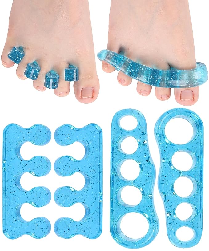 DR. JK- ToePal Gel Toe Separator, 2 Pairs, Toe Spacers, Toe Straightener, Hammer Toe Straightener, Toe Spreader, Toe Stretcher, Toe Corrector for Women and Men, Bunion Corrector, Mother's Day Gift