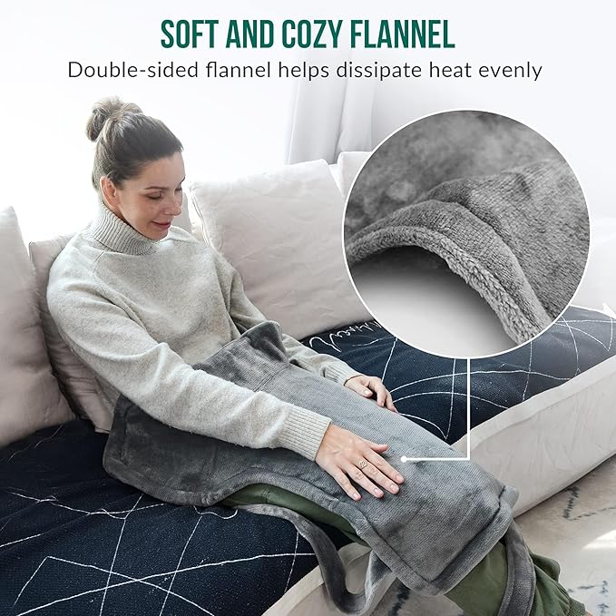 Snailax Heating Pad for Neck and Shoulders and Back, Large Heating Pad for Neck and Shoulders, Electric Heated Wrap, 6 Heat Settings & Auto Shut Off, Washable,Gifts