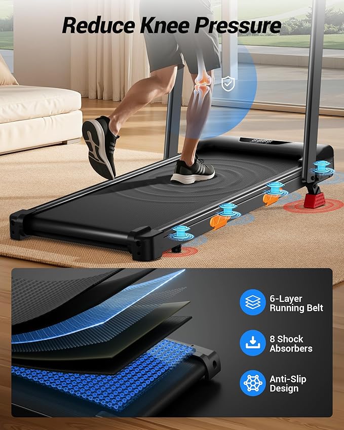 CURSOR FITNESS Walking Pad with 15% Incline 0.6-6.2MPH Foldable Portable Treadmill 2.5HP Compact Walking Pad for Home Small Space 300LBS with Remote Control