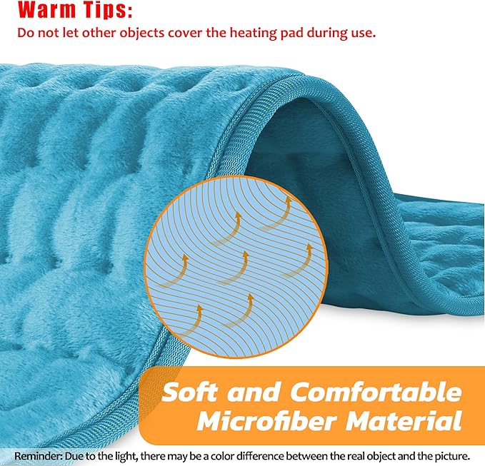 Electric Heating pad for Back Neck Shoulder Knee Arms Legs- Electric Heat Pads with 6 Heat Settings & Auto Shut Off &Dry/Moist Heat Heating Pad for Birthday Mother Father Girl Men Women