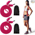 Lewtemi 2 Pcs Flow Rope for Fitness Double Woven Workout Rope Adjustable Length Flow Jump for Working out Men Women Training Exercise Gym Indoor Outdoor Beginner, 9 ft