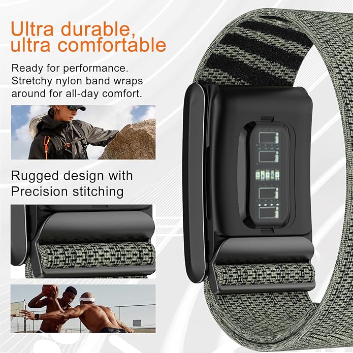 surundo Nylon Sport Band Compatible with Whoop Band 4.0 Strap Men Women with Bumper Case, Breathable Nylon Adjustable Waterproof Replacement Wristbands Straps for Whoop 4.0