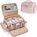 Medicine Organizer Bag with Insulated Pocket for Travel, Pill Bottle Storage Case with 4 Customized Dividers for Medication, Insulin and First Aid Supplies, Pink (Bag ONLY)