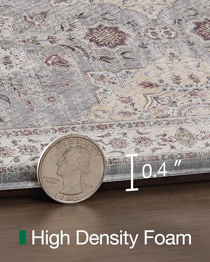 LUMI Anti Fatigue Kitchen Mat, Waterproof & Stain-Resistant Cushioned Standing Mat, Non-Slip Comfort Rug for Kitchen, Sink, Laundry, Home Office, 24" x 59", Grey