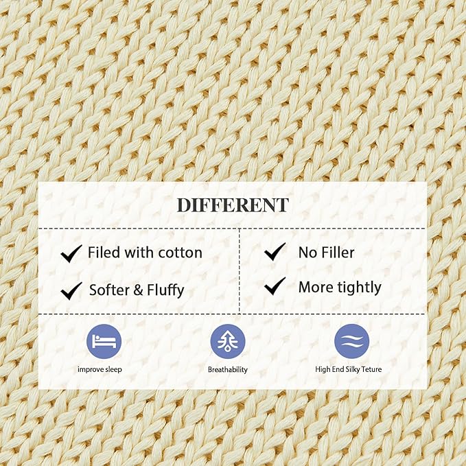 L'AGRATY Knitted Weighted Blanket - 50"x60" 7lbs Cooling Chunky Knit Heavy Blanket for Adults Braided Crochet Throw Thick Cable Yarn Knit Decorative No Beads Evenly Weighted Machine Washable