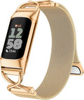 JKD X-Shape Metal Band Compatible with Fitbit Charge 6/ Charge 5 Bands for Women Men, Soft Stainless Steel Mesh Loop Strap Bracelet Wrist Band Replacement for Fitbit Charge 5/ Charge 6 Fitness Tracker