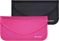 Signal Blocking Bag, 2 Pack RFID Faraday Bag Shield Pouch Cage Box Wallet Case for Cell Phone and Car Key FOB, Privacy Protection, Anti-Hacking - Black & Hot Pink