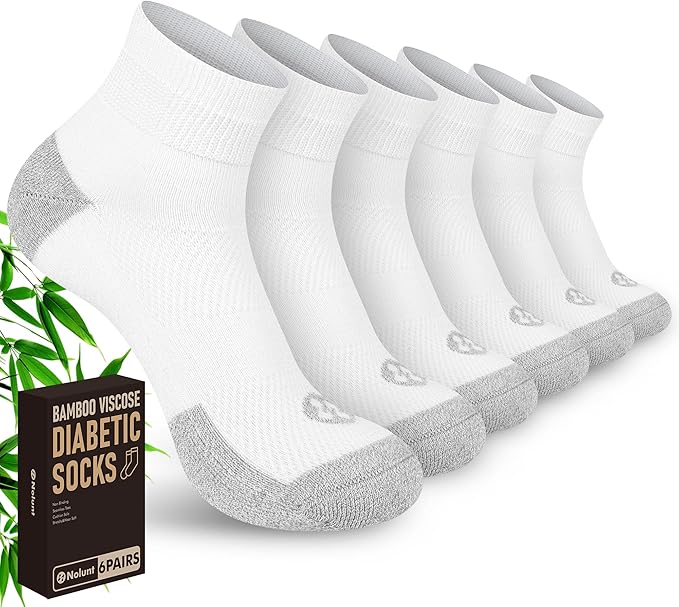 Diabetic Socks for Men,6 Pairs Ankle Mens Diabetic Socks,Diabetic Neuropathy Socks for Men Size 9-11/10-13/13-15.
